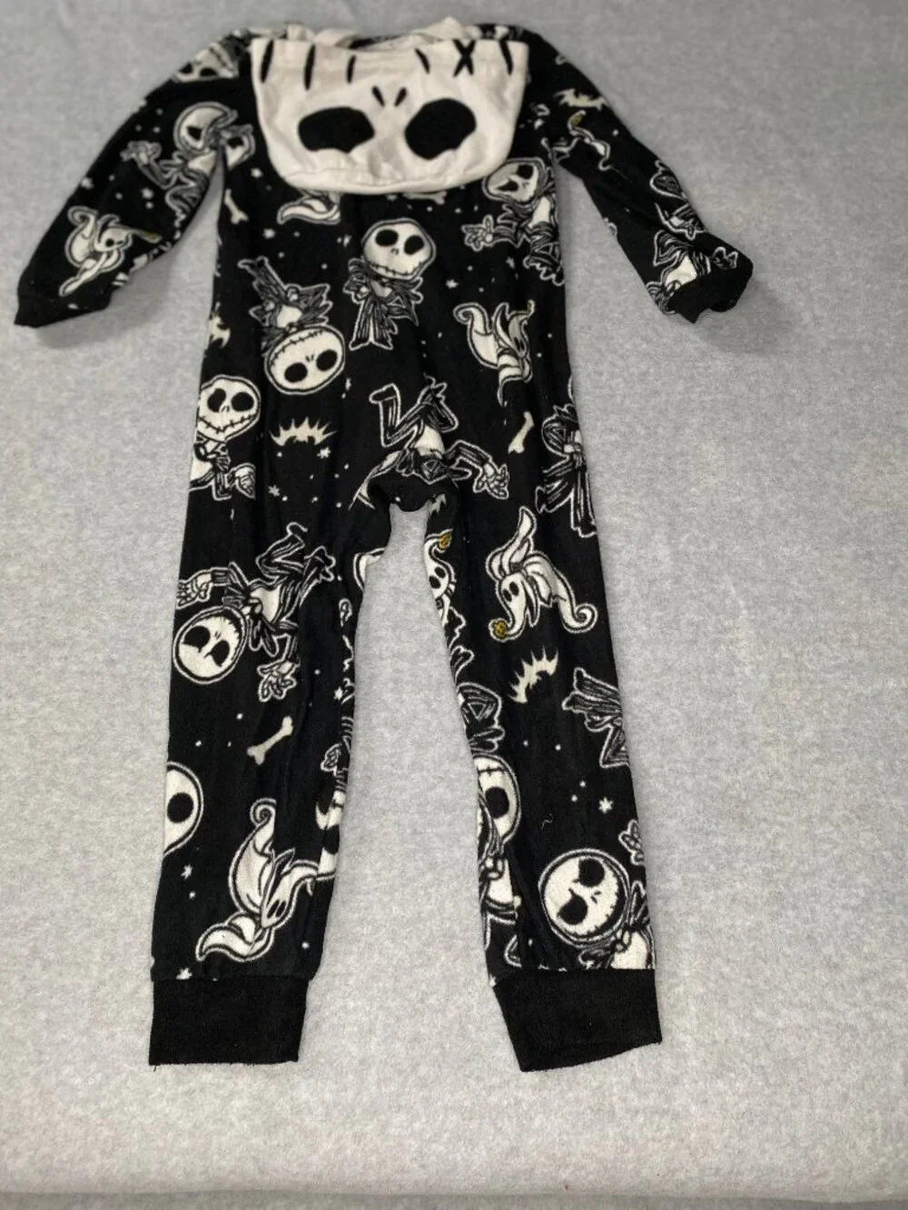 The Nighmare Before Christmas Pj's Pajama Hooded Romper Fleece Size 4T